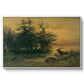 Wallowing Deer on the Shore of a Mountain Lake, c. 1850 - Floater Framed Canvas Print