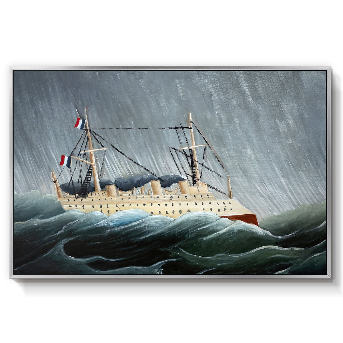 A Ship in the Storm, c. 1899 - Floater Framed Canvas Print