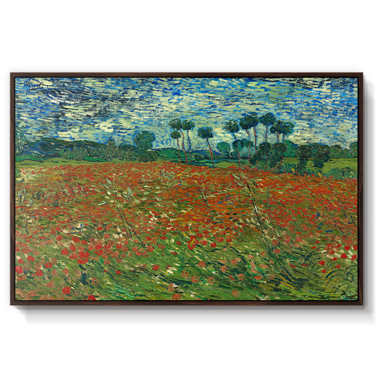 Field with Poppies, 1889 - Floater Framed Canvas Print