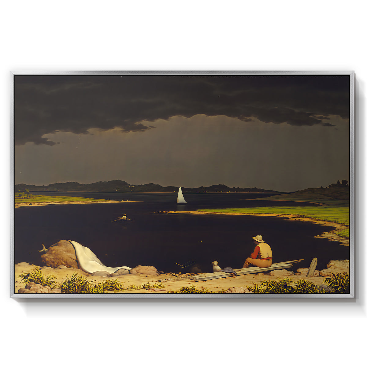 Approaching Thunder Storm, 1859 - Floater Framed Canvas Print