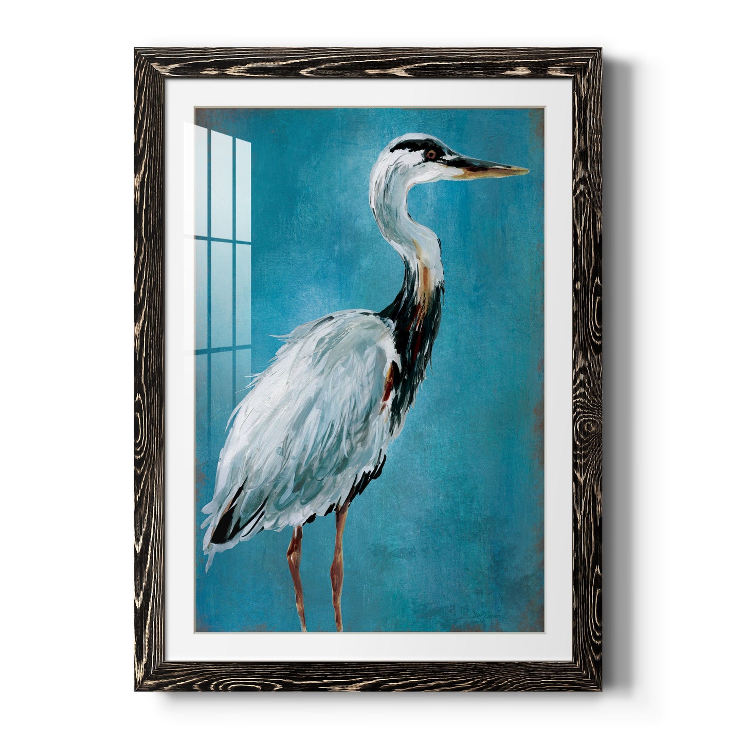 Great Blue Heron I - Premium Framed Print - Distressed Barnwood Frame - Ready to Hang