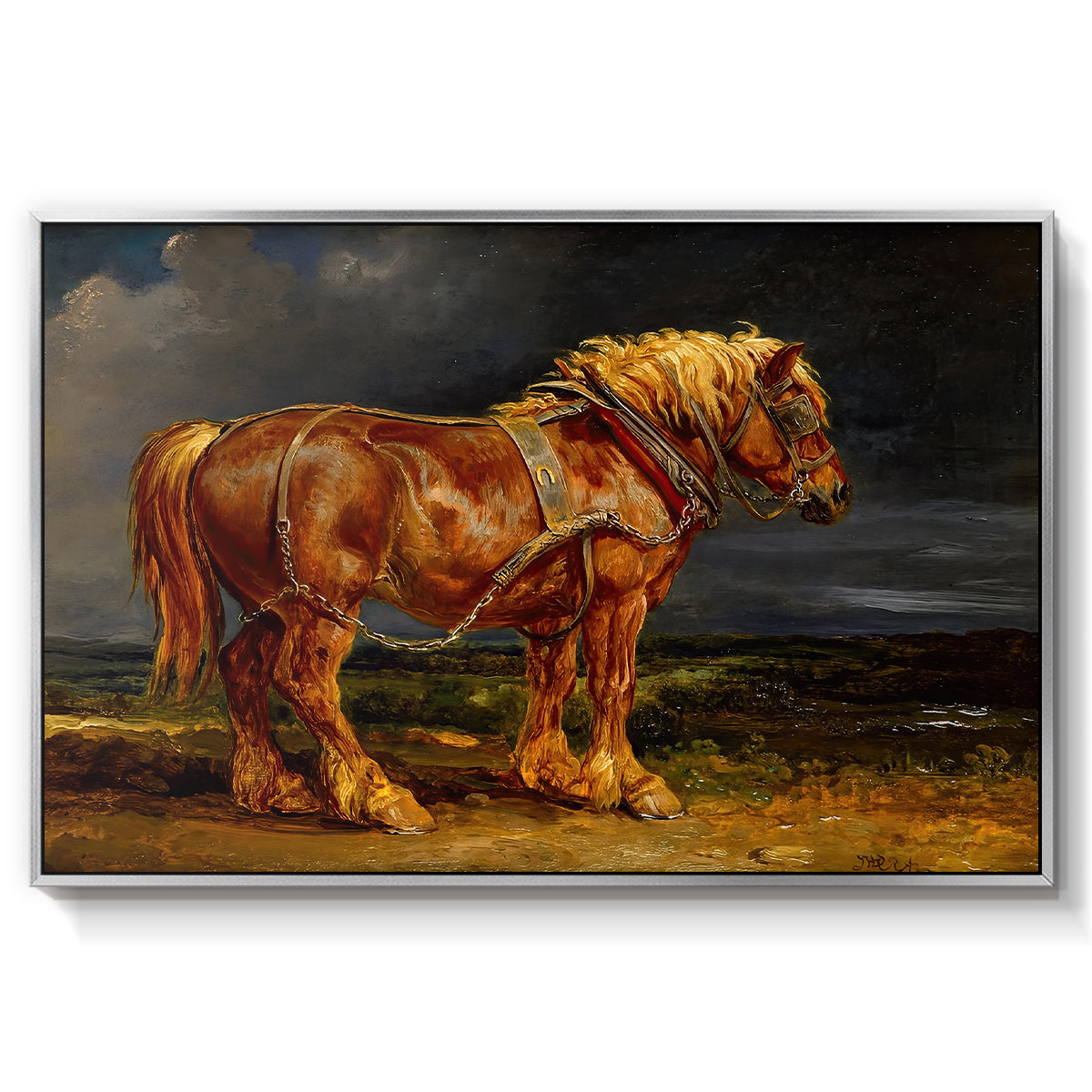 The Shire Horse Elephant in an Extensive Landscape, c. 1850s - Floater Framed Canvas Print
