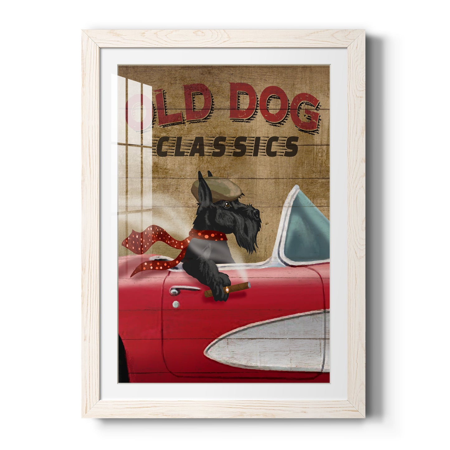 Old Dog Classics - Premium Framed Print - Distressed Barnwood Frame - Ready to Hang