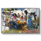 Net Menders in Valencia, 1909 - Floater Framed Canvas Print