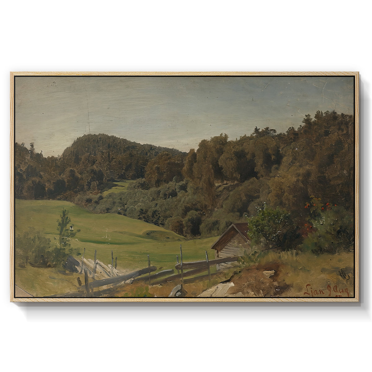 Landscape at Ljan, 1858 - Floater Framed Canvas Print