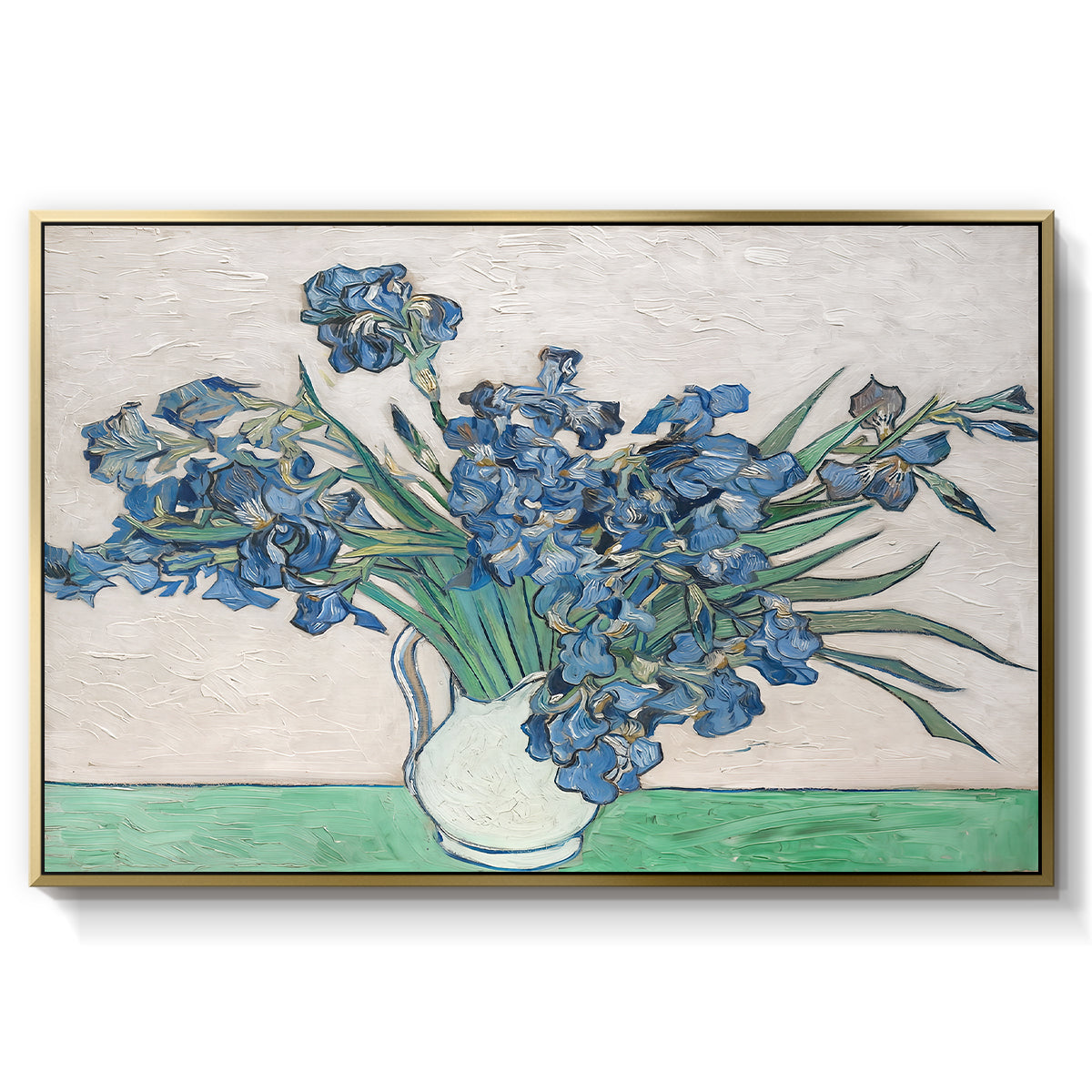 Irises, 1890 - Floater Framed Canvas Print