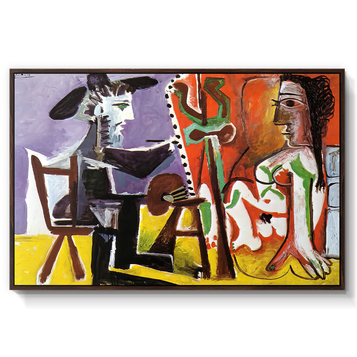 The Painter and His Model, 1963 - Floater Framed Canvas Print