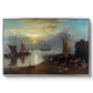 Sun Rising through Vapour: Fishermen Cleaning and Selling Fish, c. 1807 - Floater Framed Canvas Print