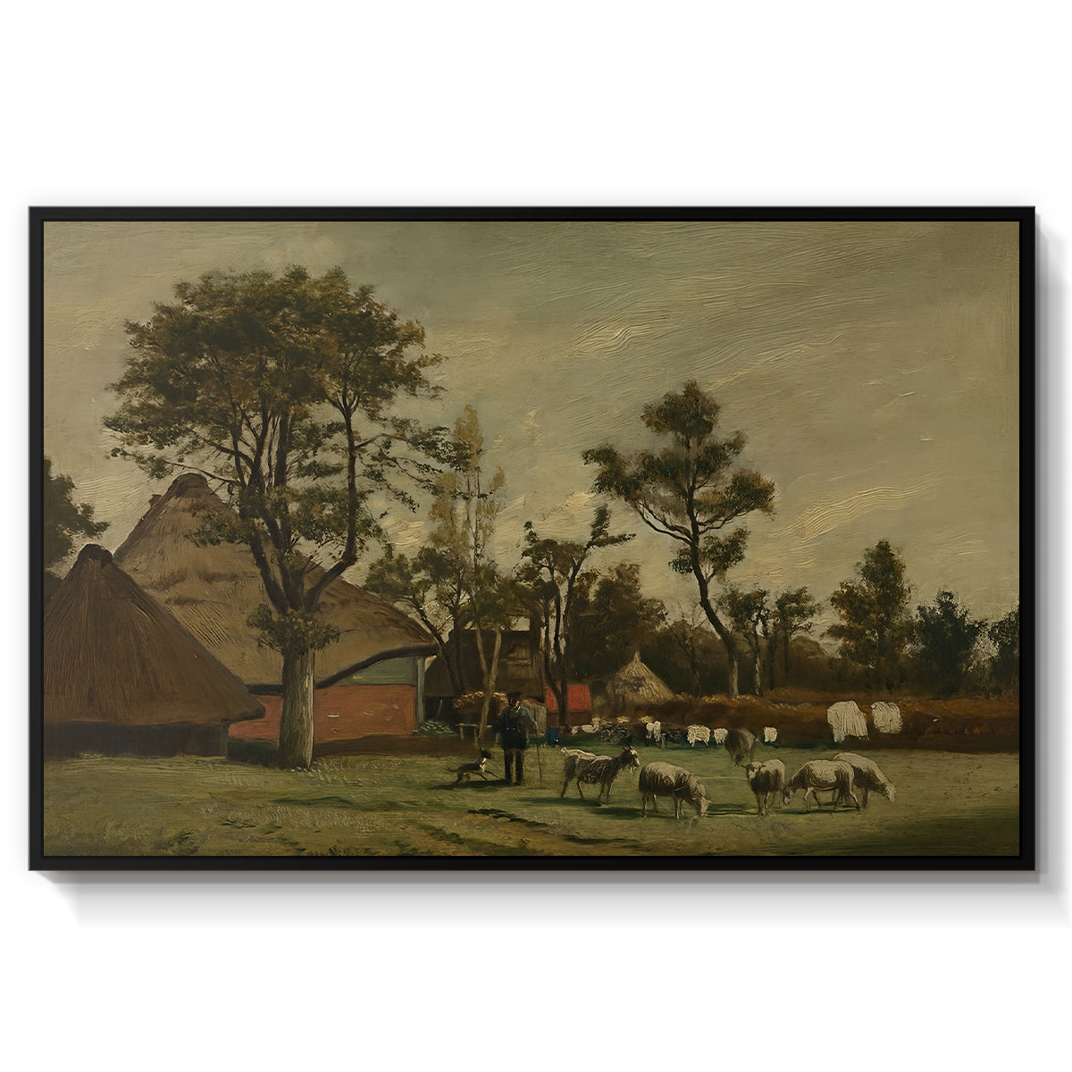 Farmhouse, c. 1865-1875 - Floater Framed Canvas Print