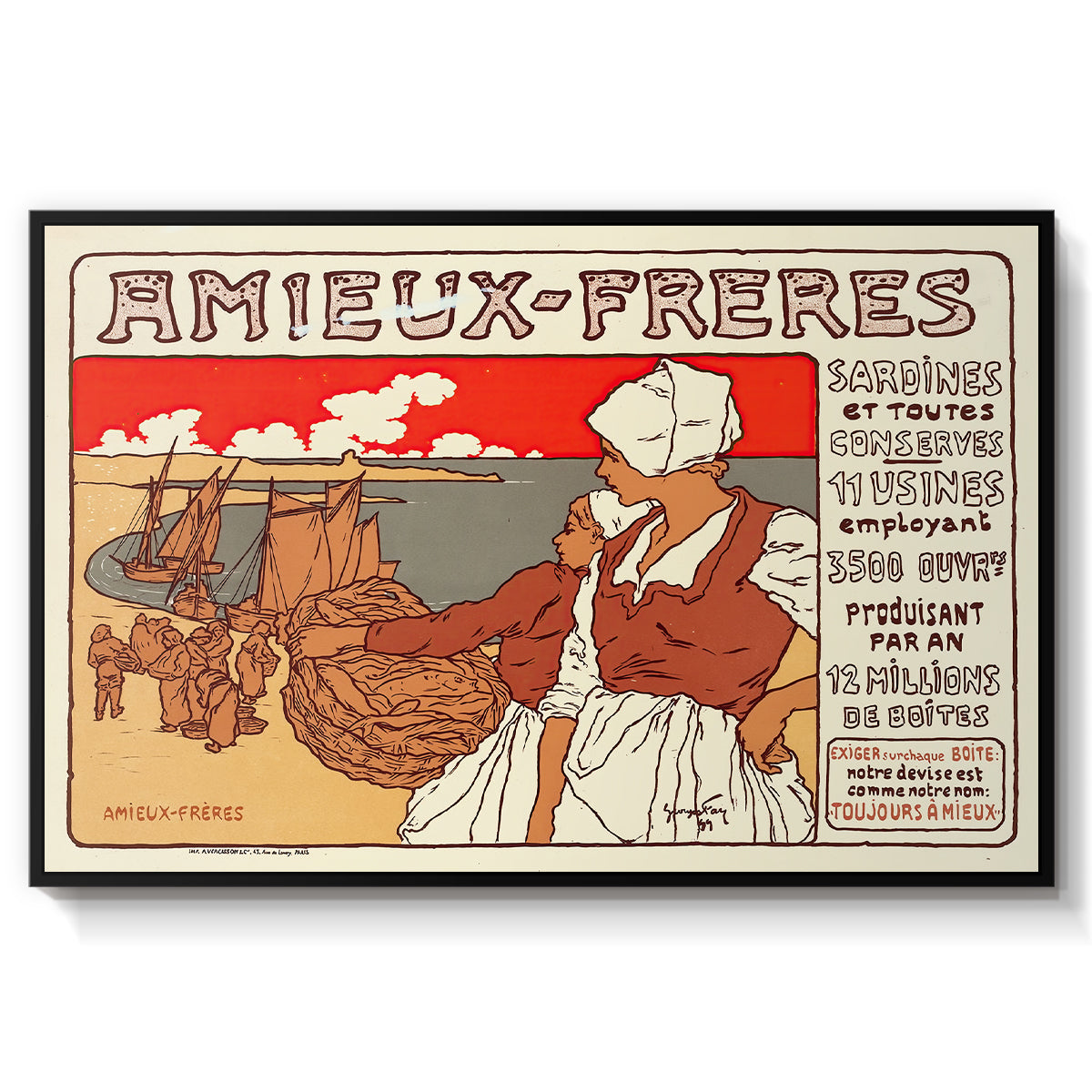 Amieux-Frères (Advertising Poster), 1899 - Floater Framed Canvas Print