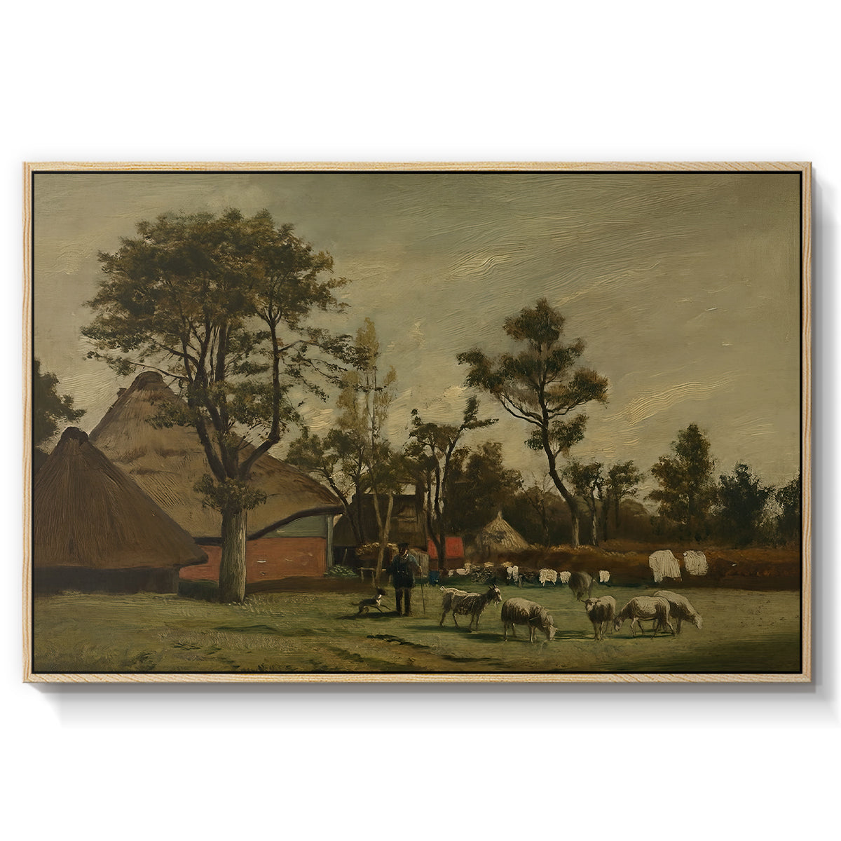 Farmhouse, c. 1865-1875 - Floater Framed Canvas Print