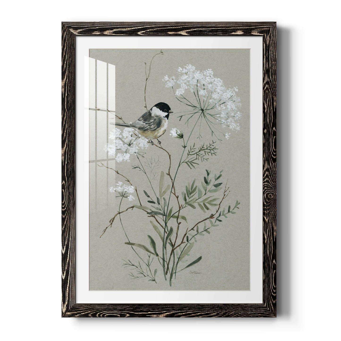 Bouquet of Grace Bird I - Barnwood Framed Art Print