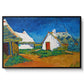 Three White Cottages at Saintes-Maries, 1888 - Floater Framed Canvas Print