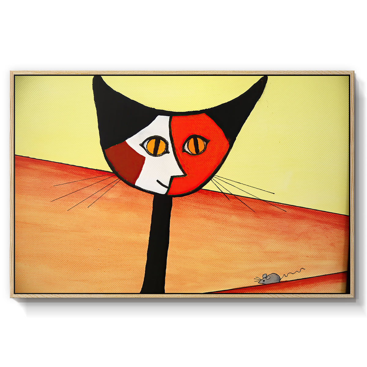 Picasso's Cat–El Gato - Floater Framed Canvas Print