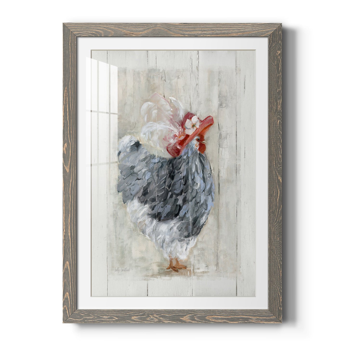 Sunday Best Hen - Premium Framed Print - Distressed Barnwood Frame - Ready to Hang