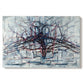 Canvas art print portraying a tree stretched into horizontal lines, set against a white background