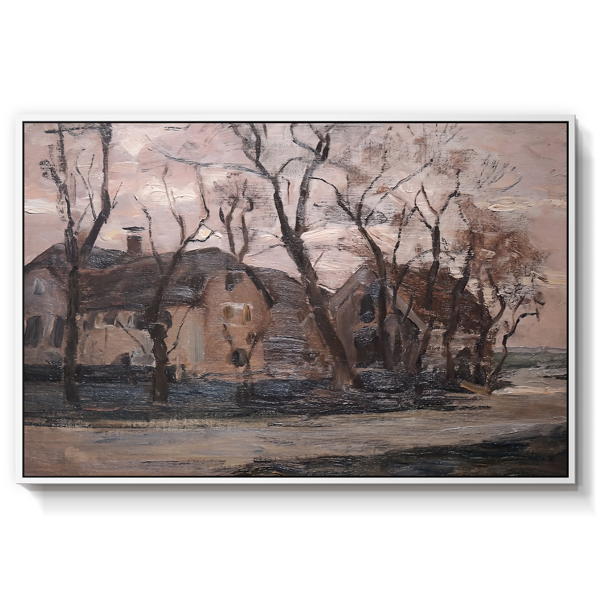 Farm near Duivendrecht in the Evening, c. 1905 - Floater Framed Canvas Print