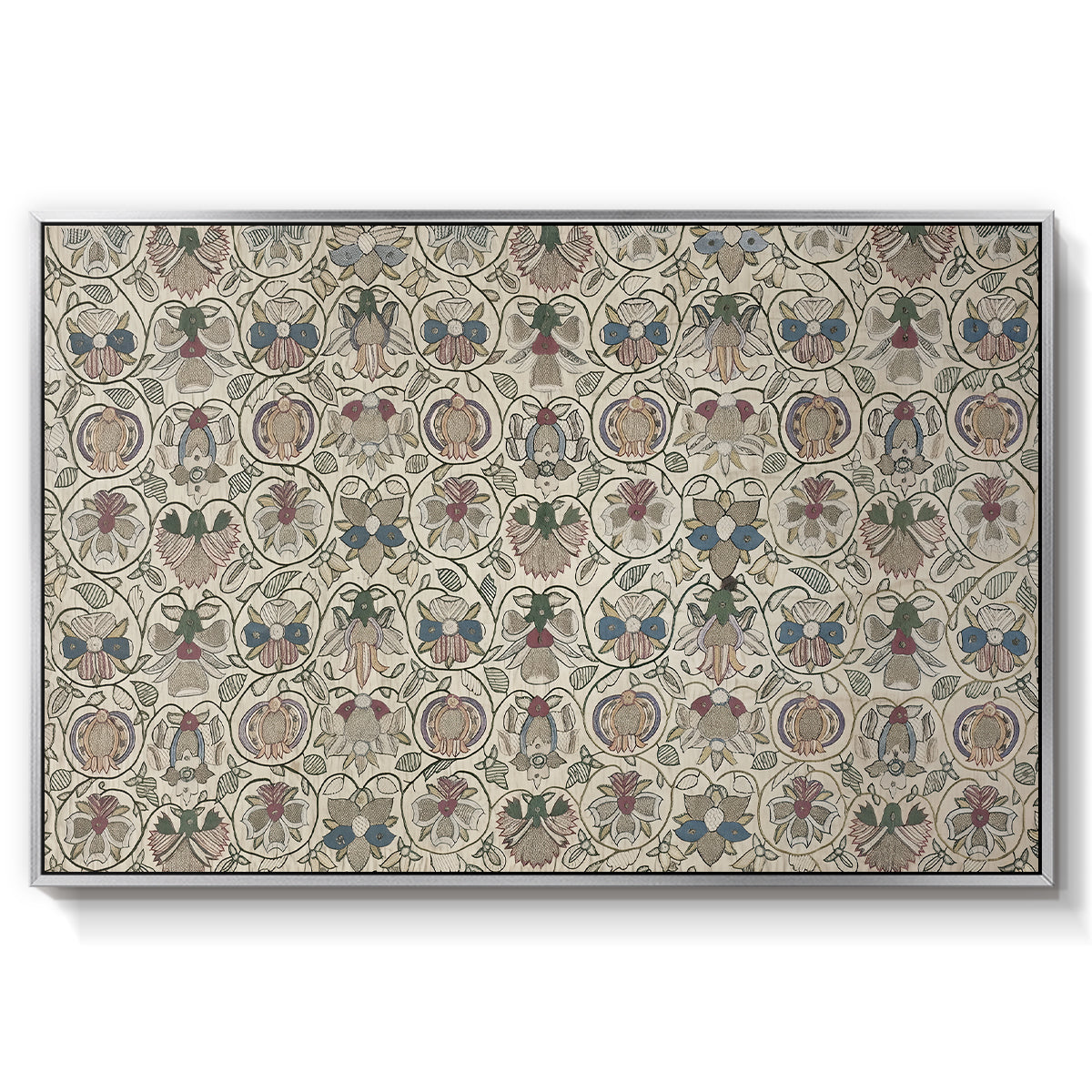 Long Cushion Cover (Printed Textile), c. 1600 - Floater Framed Canvas Print