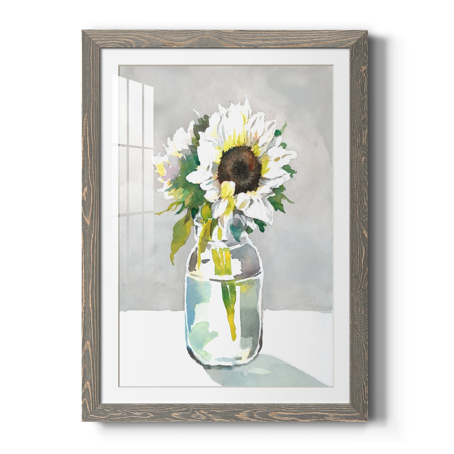Sunflower I - Barnwood Framed Art Print