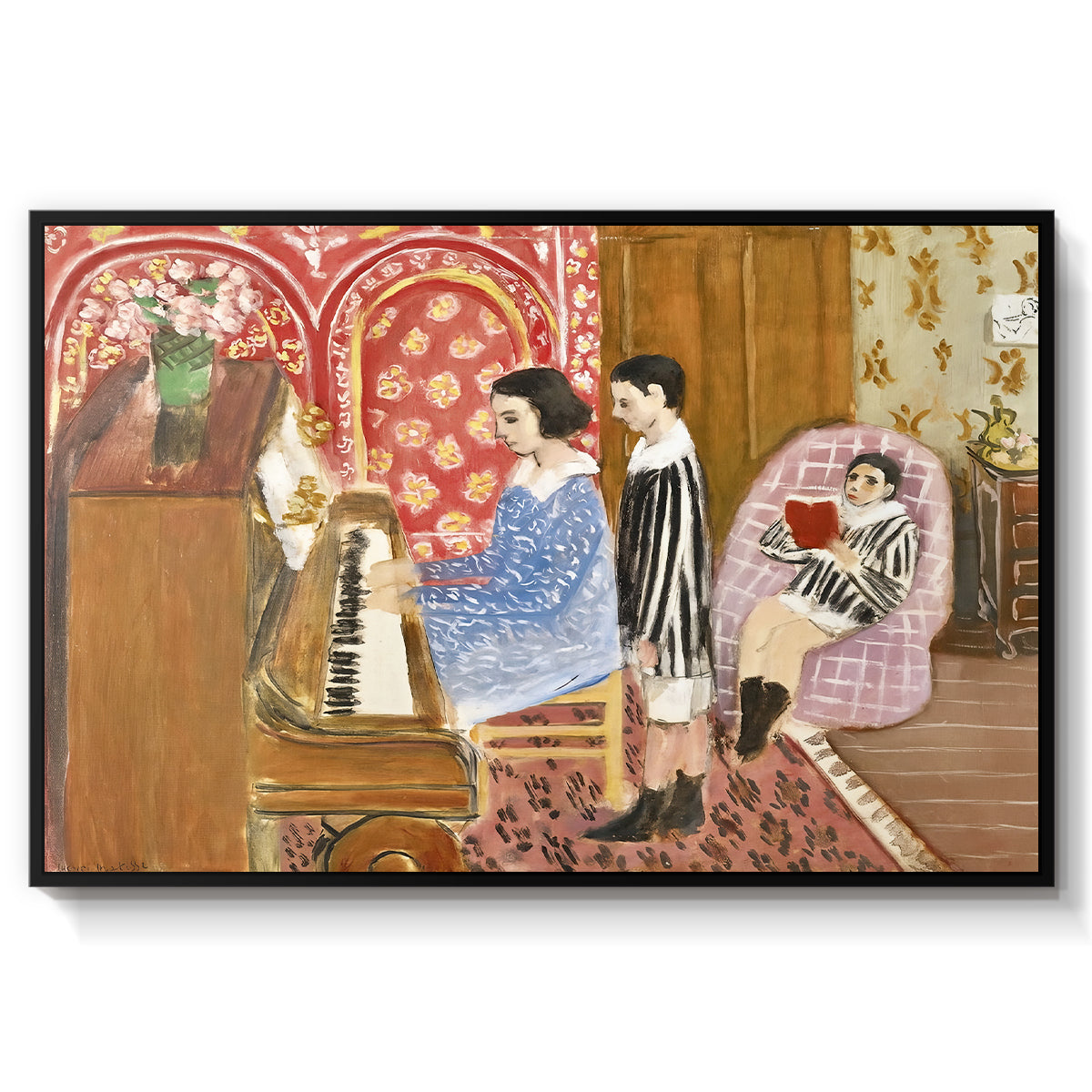 The Piano Lesson, 1923 - Floater Framed Canvas Print