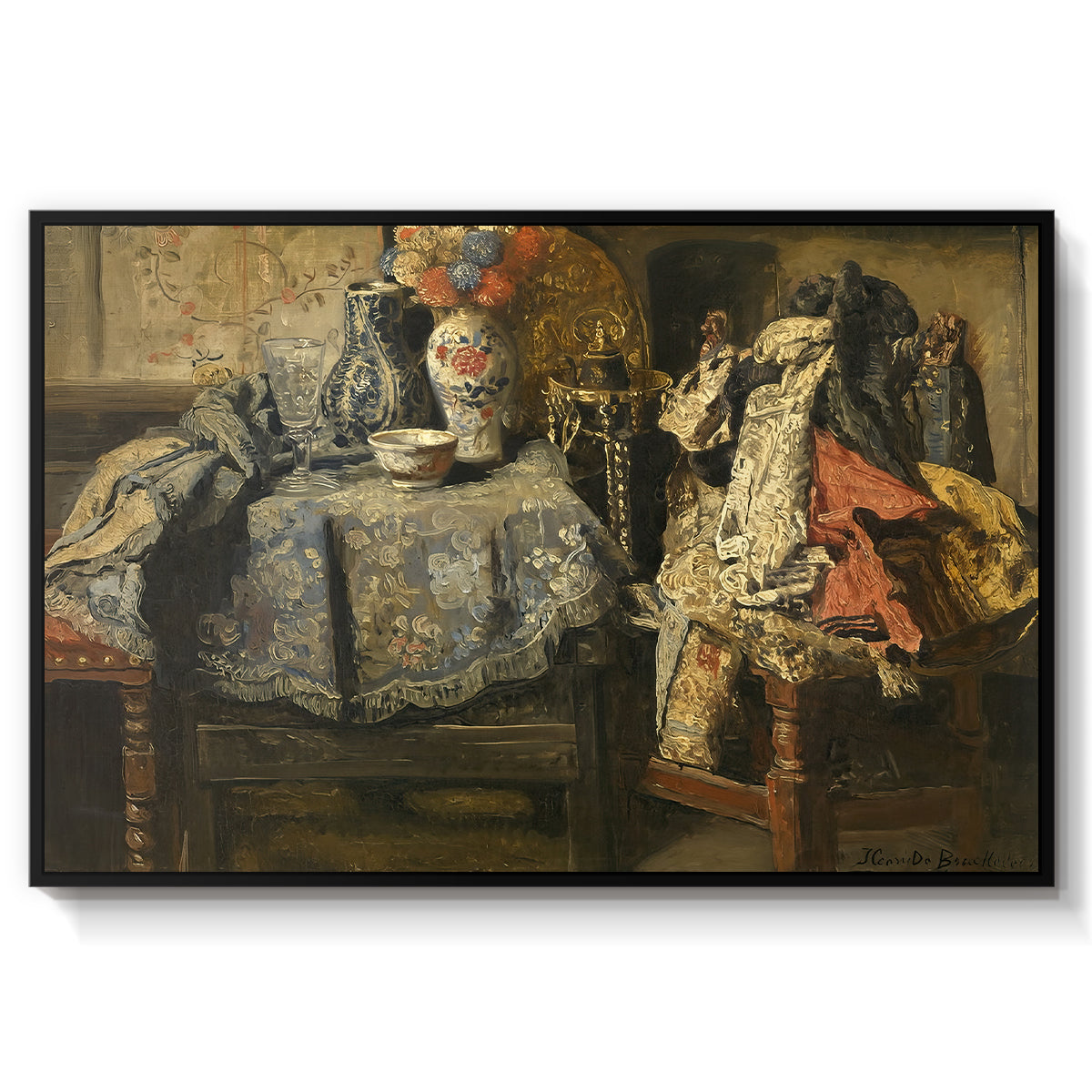 Still Life Requisites, 1885 - Floater Framed Canvas Print