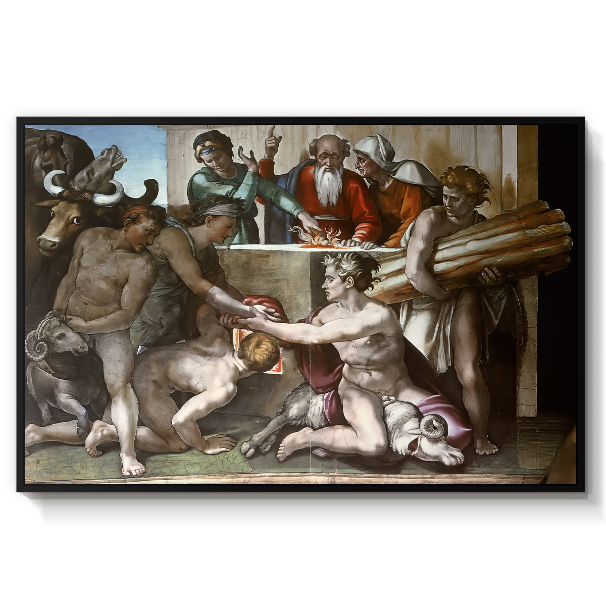 The Sacrifice of Noah (Sistine Chapel), 1509 - Floater Framed Canvas Print