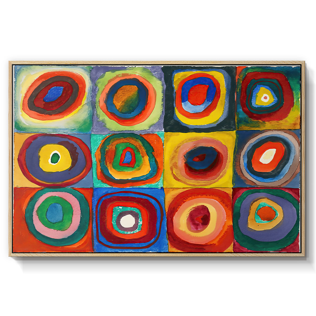 Color Study: Squares with Concentric Circles, 1913 - Floater Framed Canvas Print