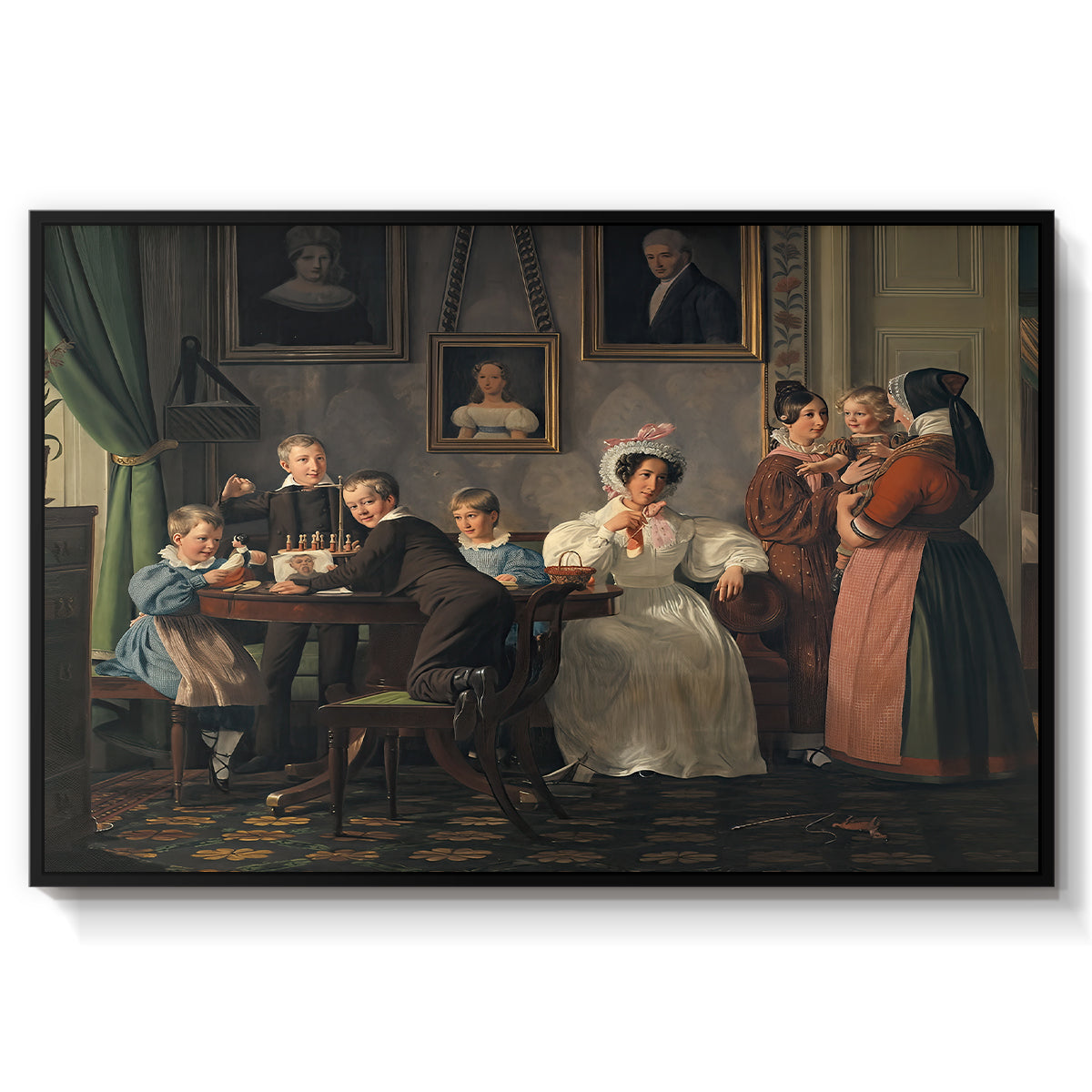 The Waagepetersen Family, 1836 - Floater Framed Canvas Print
