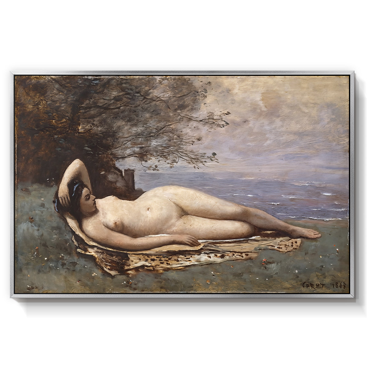 Bacchante by the Sea, 1865 - Floater Framed Canvas Print