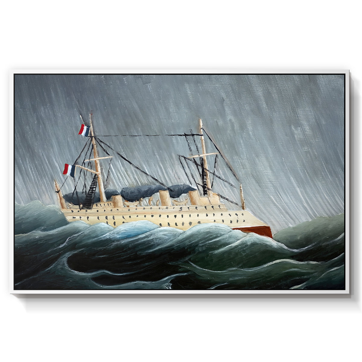 A Ship in the Storm, c. 1899 - Floater Framed Canvas Print
