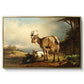A Goat with Two Kids - Floater Framed Canvas Print
