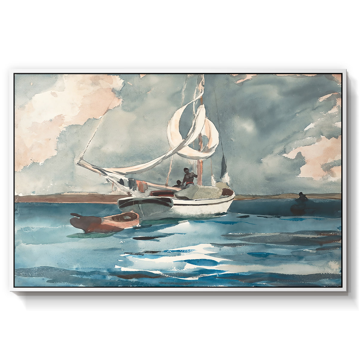 Sloop, Nassau, 1899 - Floater Framed Canvas Print