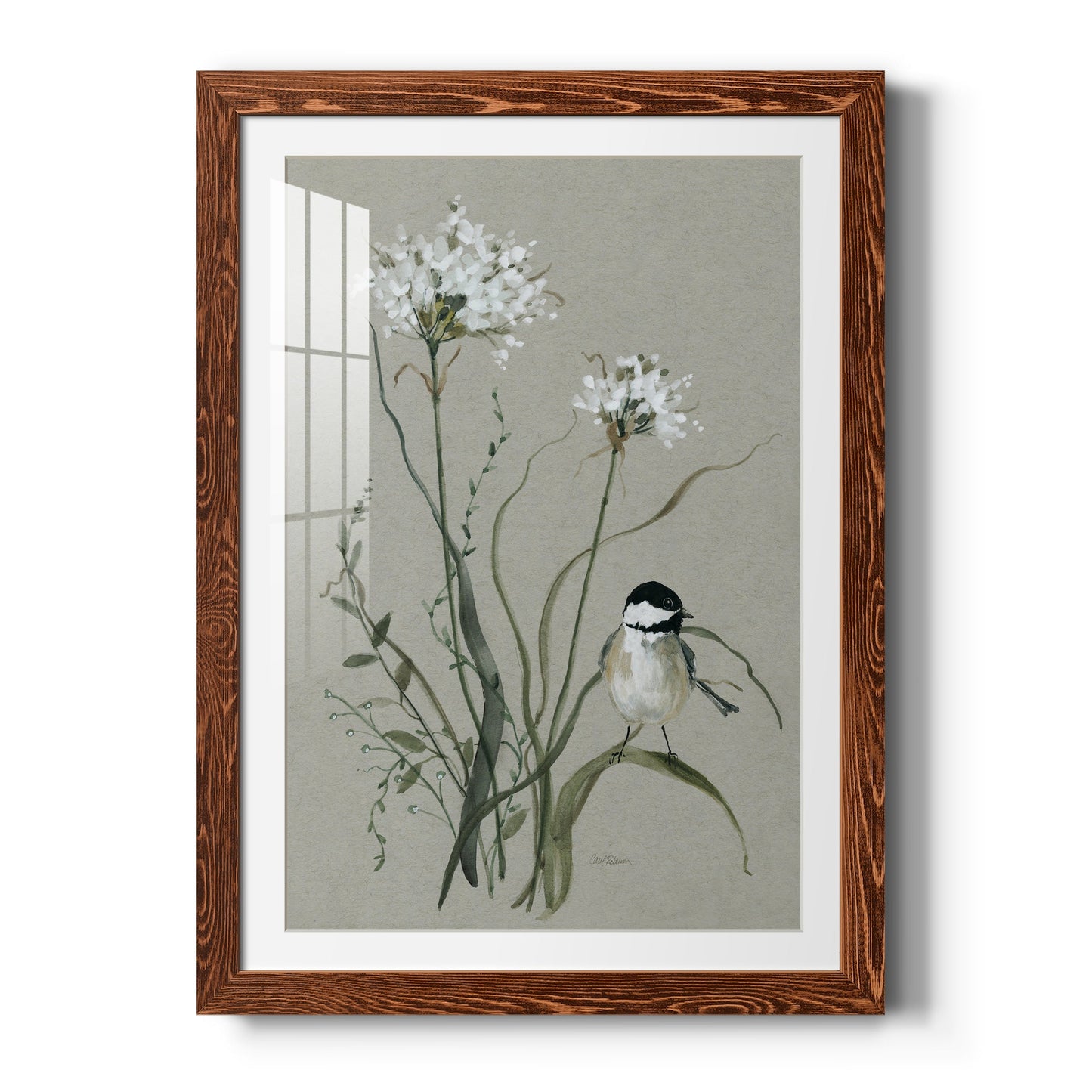 Bouquet of Grace Bird II - Barnwood Framed Art Print