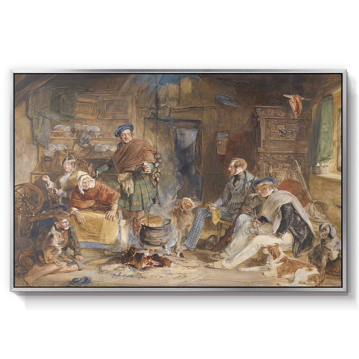 Highland Hospitality, 1832 - Floater Framed Canvas Print