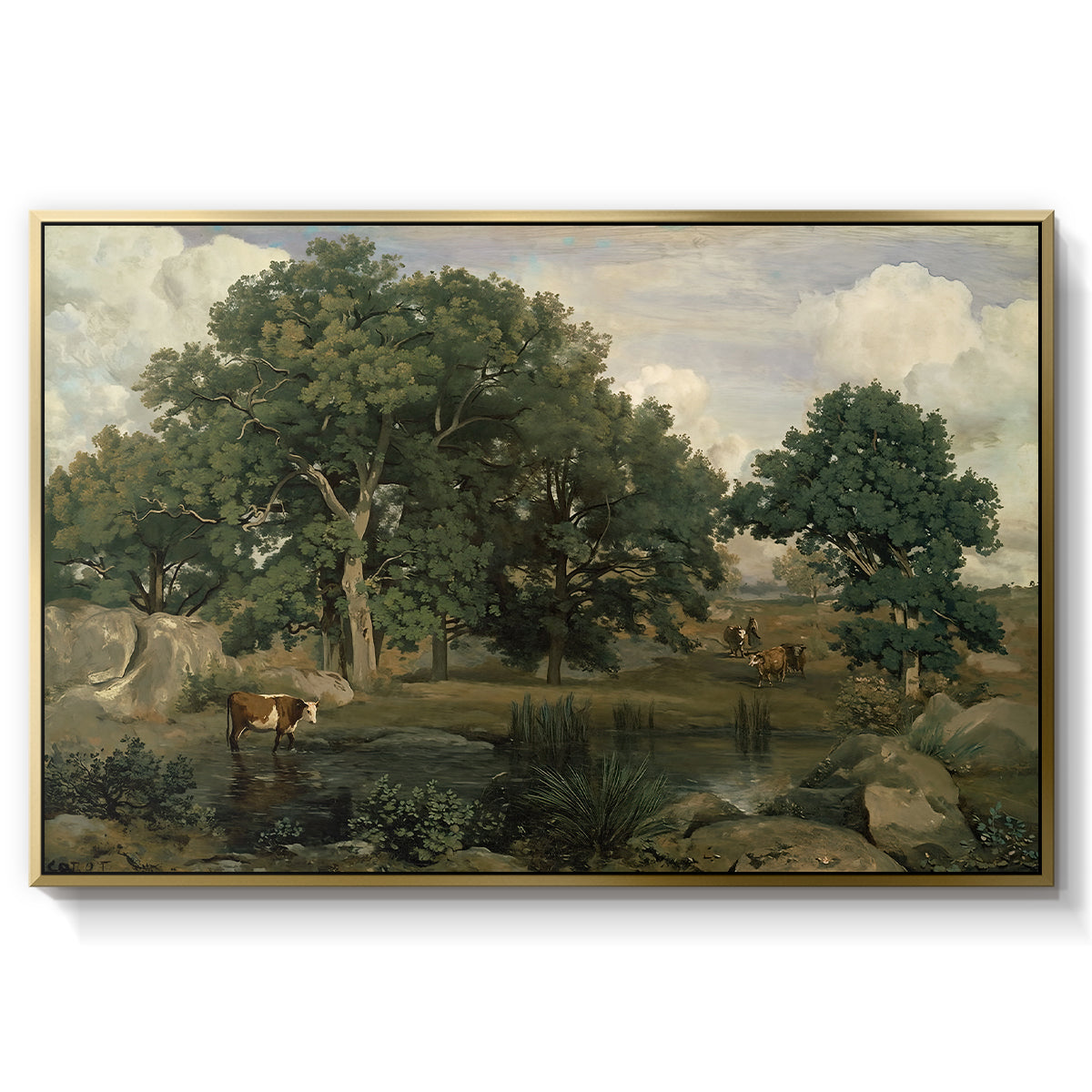 Forest of Fontainebleau, 1846 - Floater Framed Canvas Print