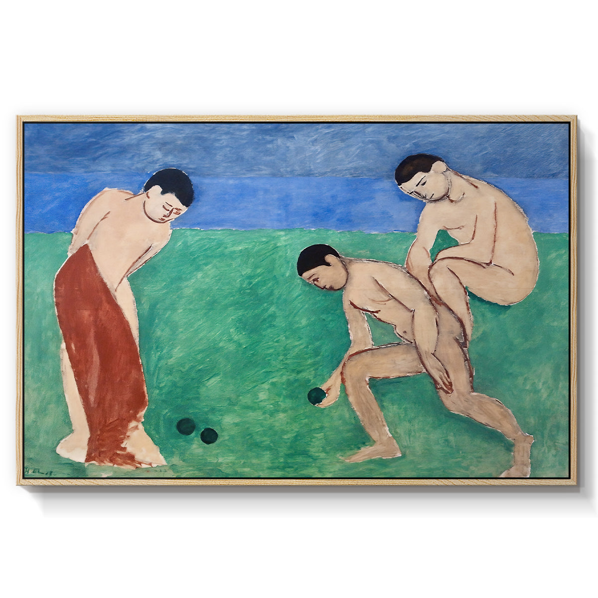 Game of Bowls, 1908 - Floater Framed Canvas Print