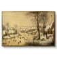 Winter Landscape with Skaters and Bird Trap, 1565 - Floater Framed Canvas Print