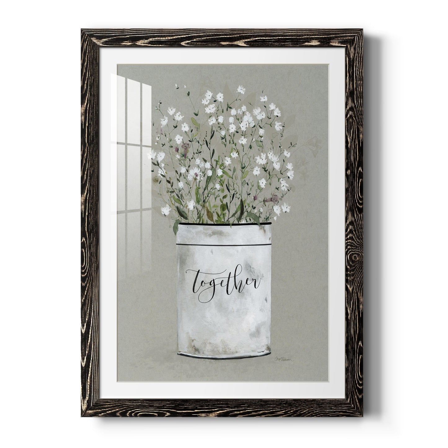 Bouquet of Grace Bucket Together - Barnwood Framed Art Print