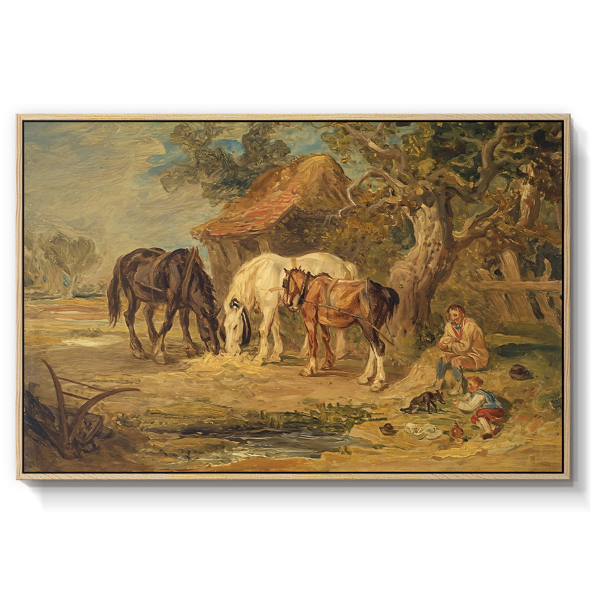 The Midday Meal, 1835 - Floater Framed Canvas Print