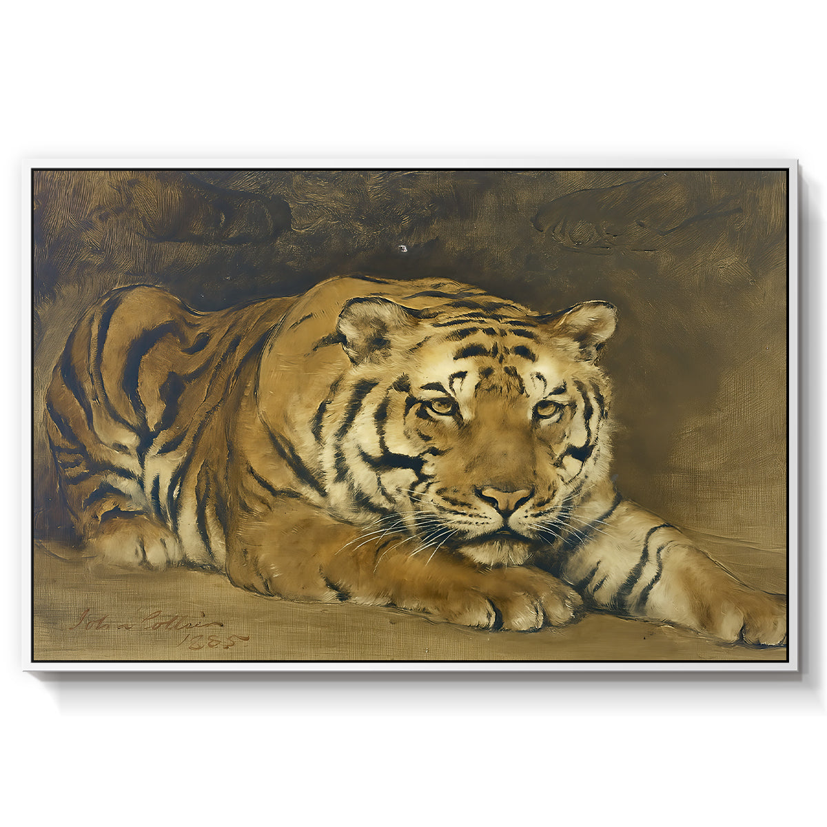 Study of a Tiger for Circe, 1885 - Floater Framed Canvas Print