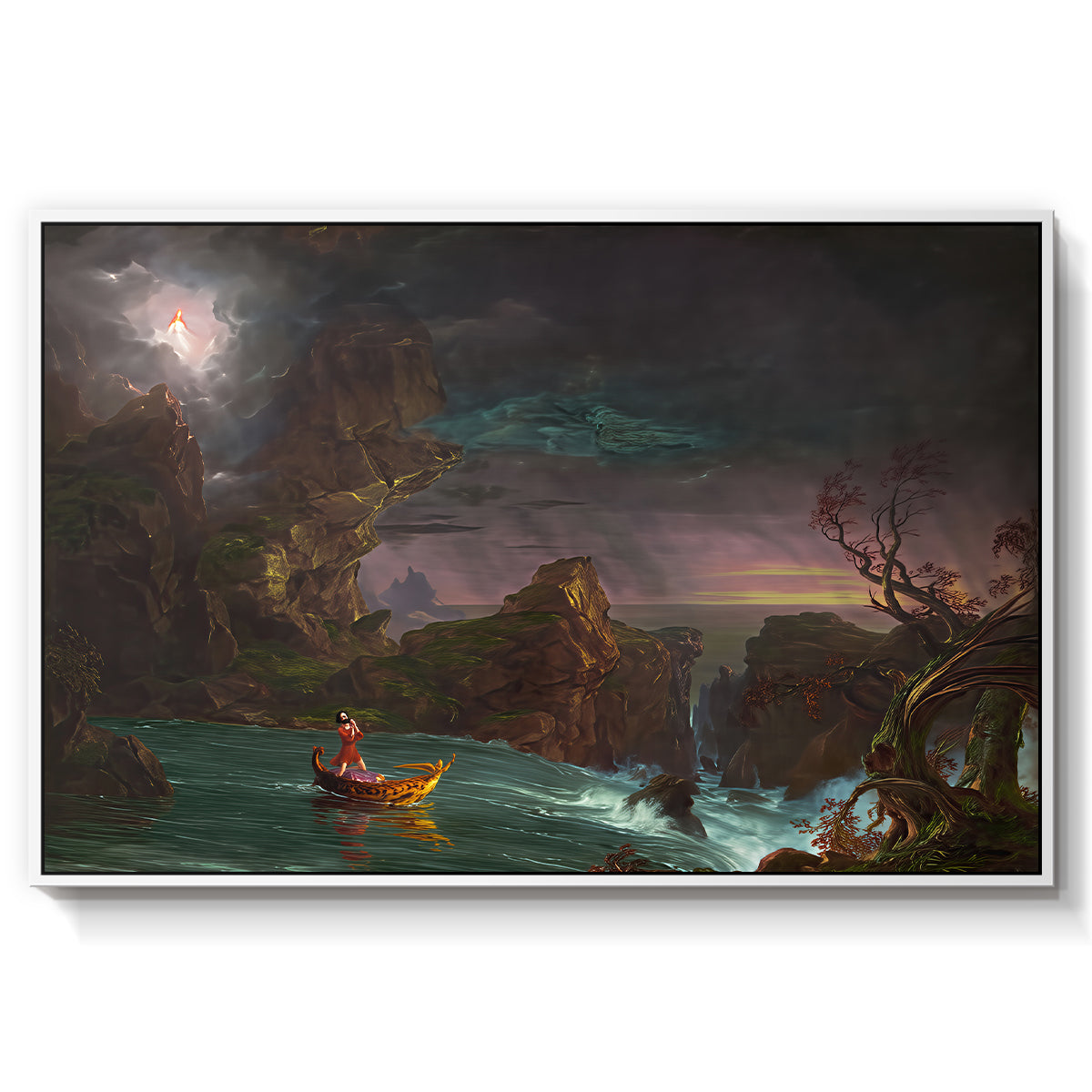The Voyage of Life: Manhood, 1842 - Floater Framed Canvas Print