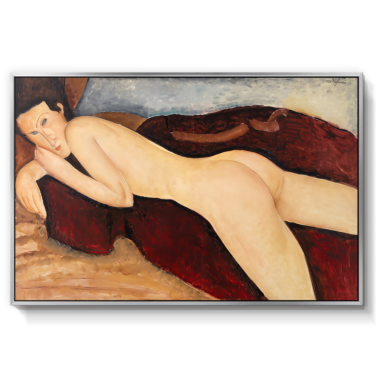 Reclining Nude from the Back (Nu couché de dos), c. 1917 - Floater Framed Canvas Print
