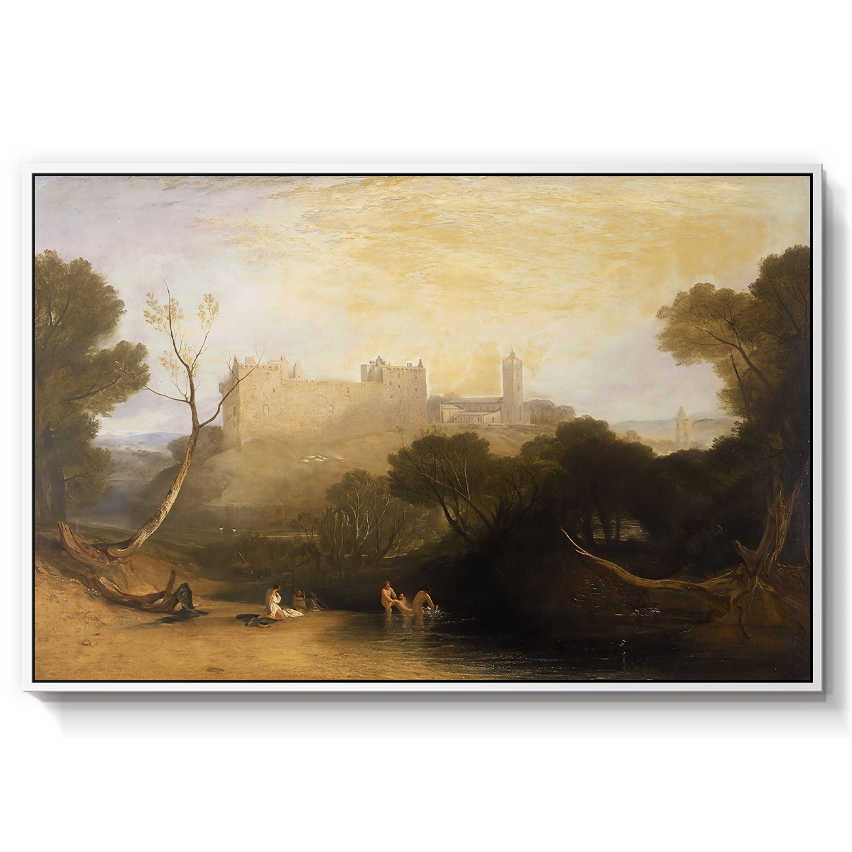Linlithgow Palace, c. 1807 - Floater Framed Canvas Print