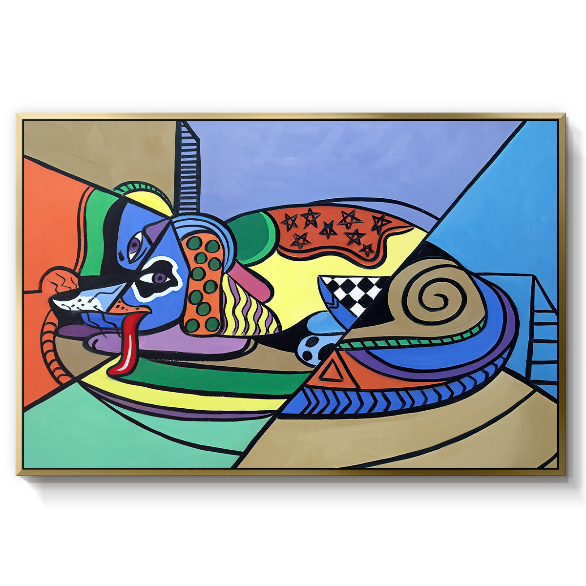 A Dog Named Picasso - Floater Framed Canvas Print