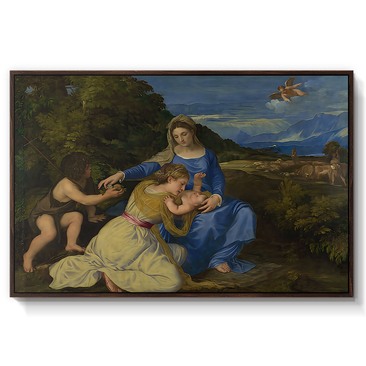 The Aldobrandini Madonna, 1532 - Floater Framed Canvas Print