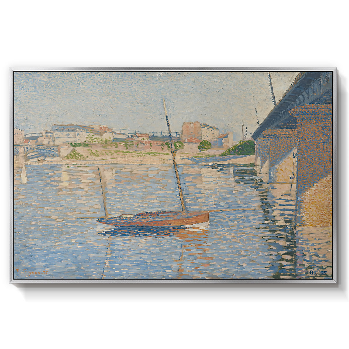 Le Clipper, Asnières, 1887 - Floater Framed Canvas Print