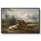 Two Horses on the Pasture, c. 1825 - Floater Framed Canvas Print