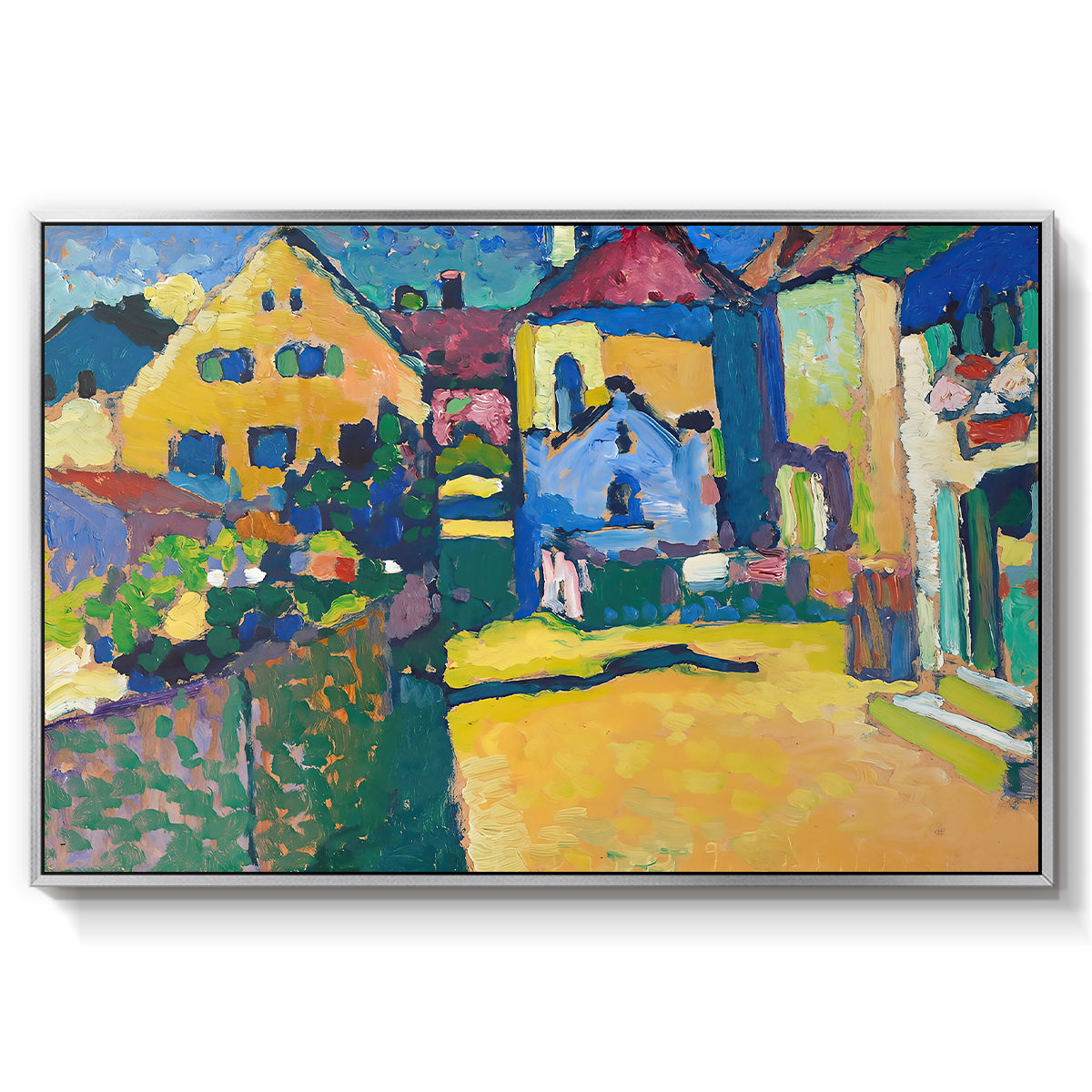 Green Lane in Murnau, 1909 - Floater Framed Canvas Print