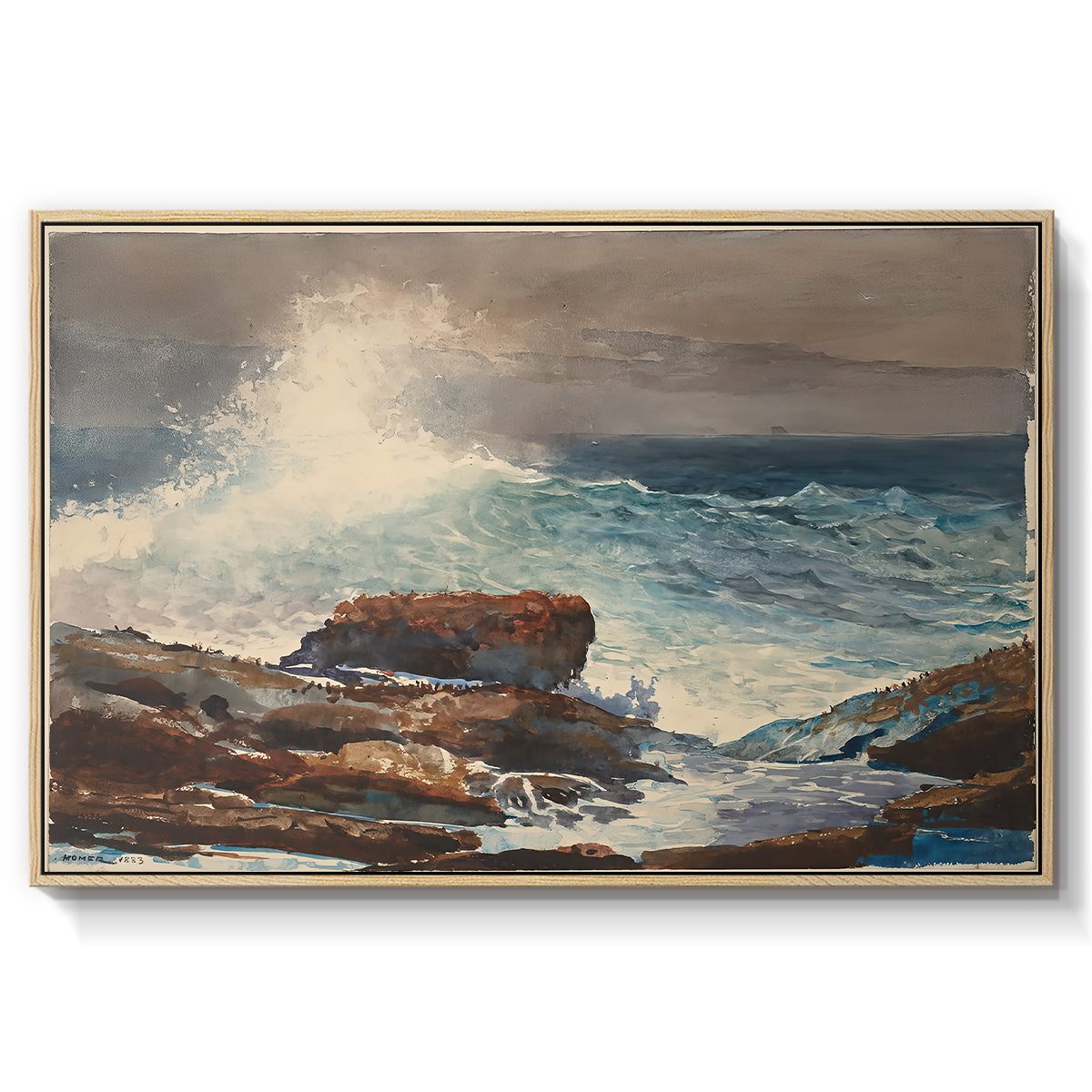 Incoming Tide, Scarboro, Maine, 1883 - Floater Framed Canvas Print