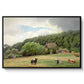 Farm with Grazing Cows (Bondegård med beitende kuer), 1892 - Floater Framed Canvas Print